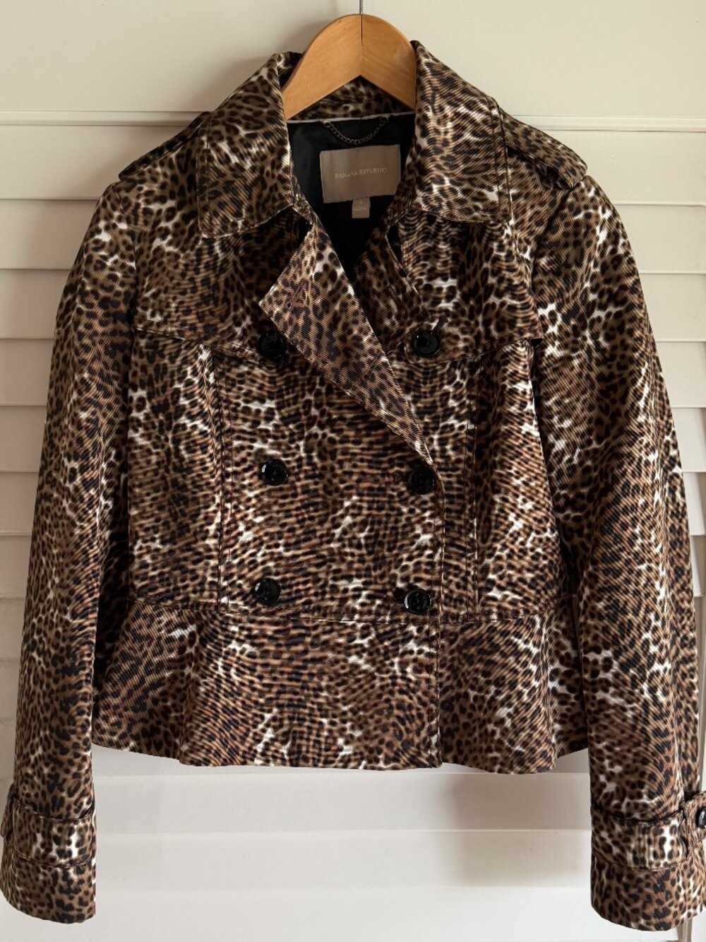 Banana Republic Leopard Short Trench Jacket - Size S